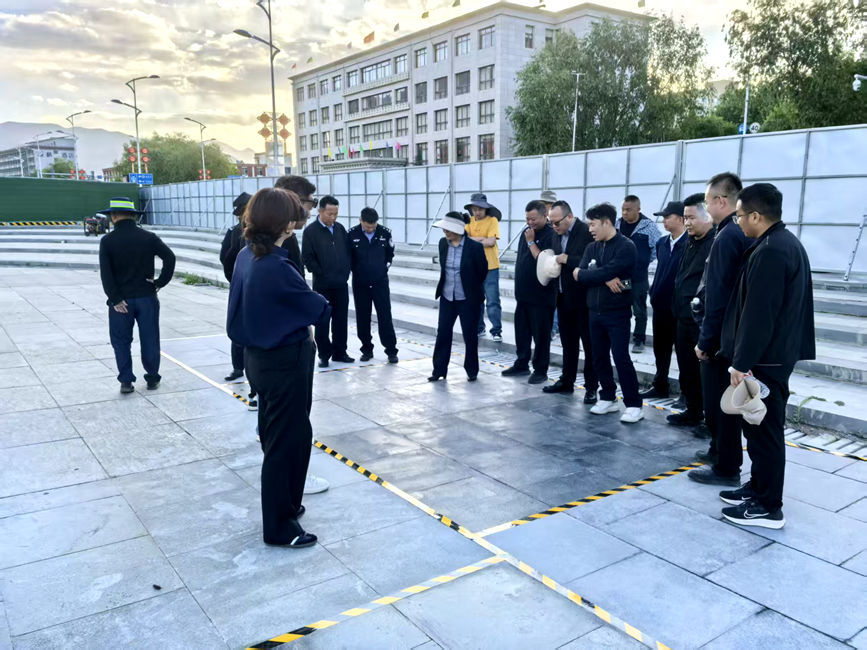 相关部门调研现场。拉萨高新区市政市容管理局供图